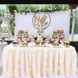 Elegant Ivory Colored Toulle Table Party Cover